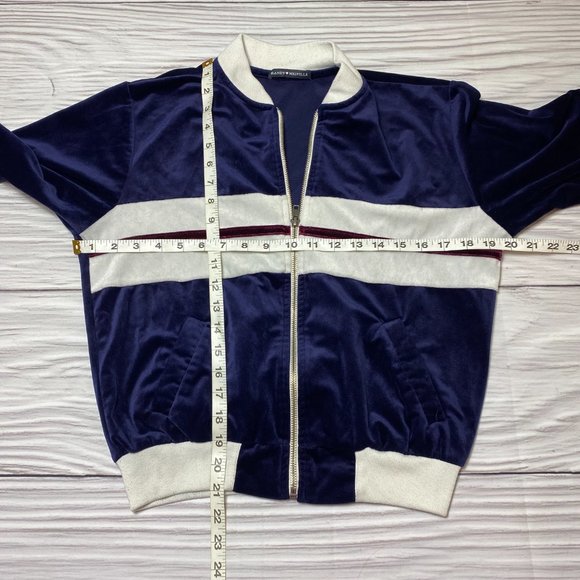 Brandy Melville Blue Velour Felix Bomber Jacket - Picture 9 of 14